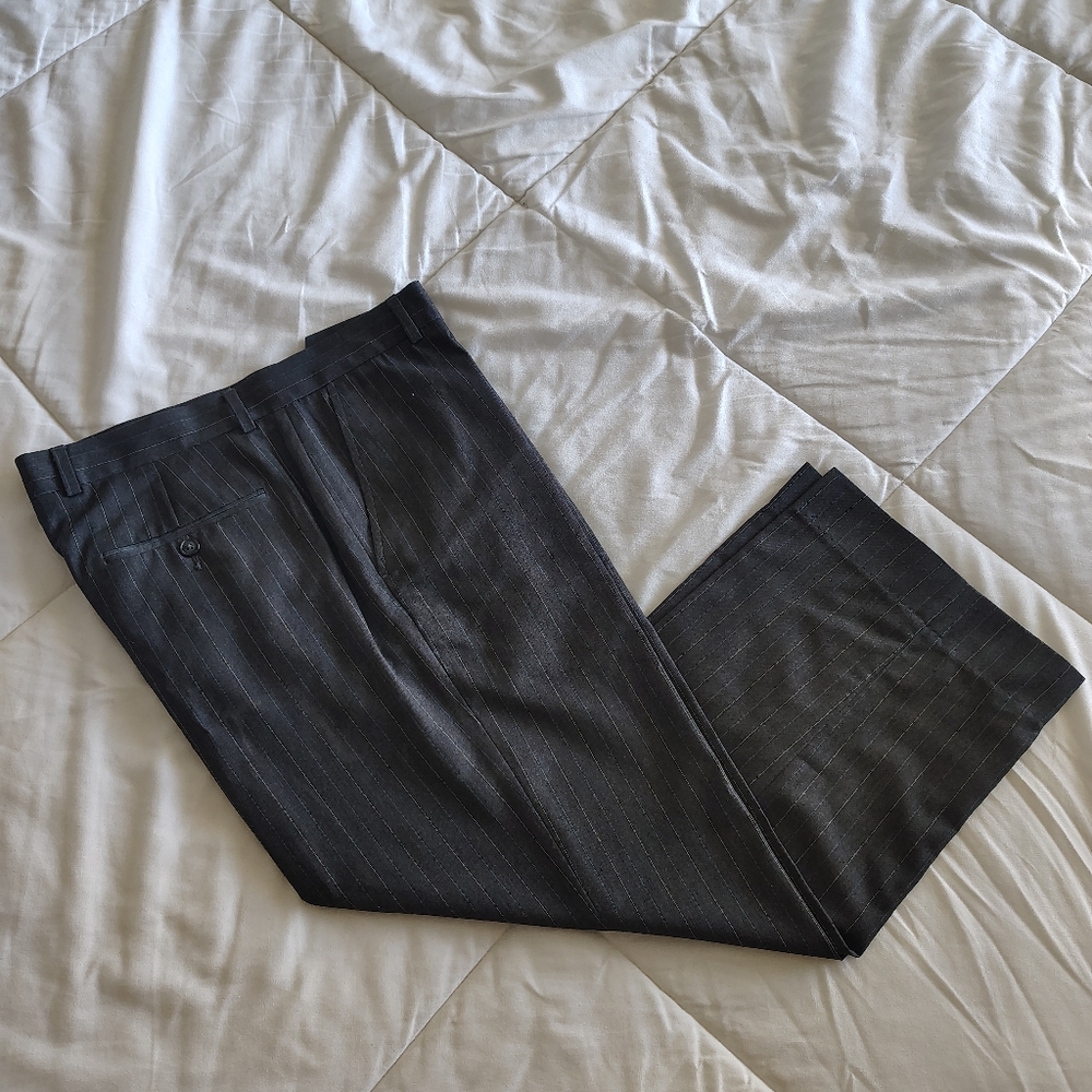 Perry Ellis Gray Pinstripe Dress Pants